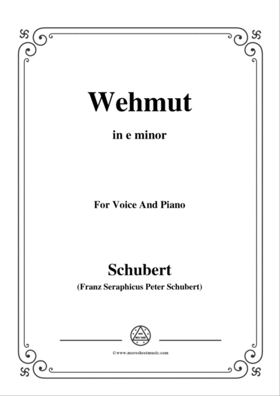 Schubert-Wehmut,Op.22 No.2,in e minor,for Voice&Piano Voice scores gallery preview page 1