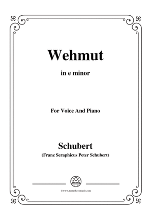 Book cover for Schubert-Wehmut,Op.22 No.2,in e minor,for Voice&Piano