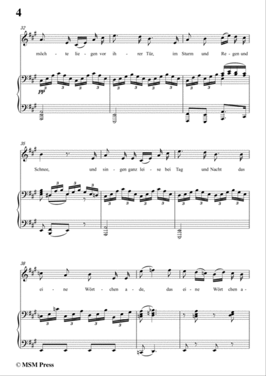 Schubert-Die böse Farbe,from 'Die Schöne Müllerin',Op.25 No.17,in A Major,for Voice&Piano Voice scores gallery preview page 6