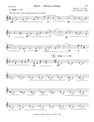 SQ16 ... Música Callada (2022) Violin II part