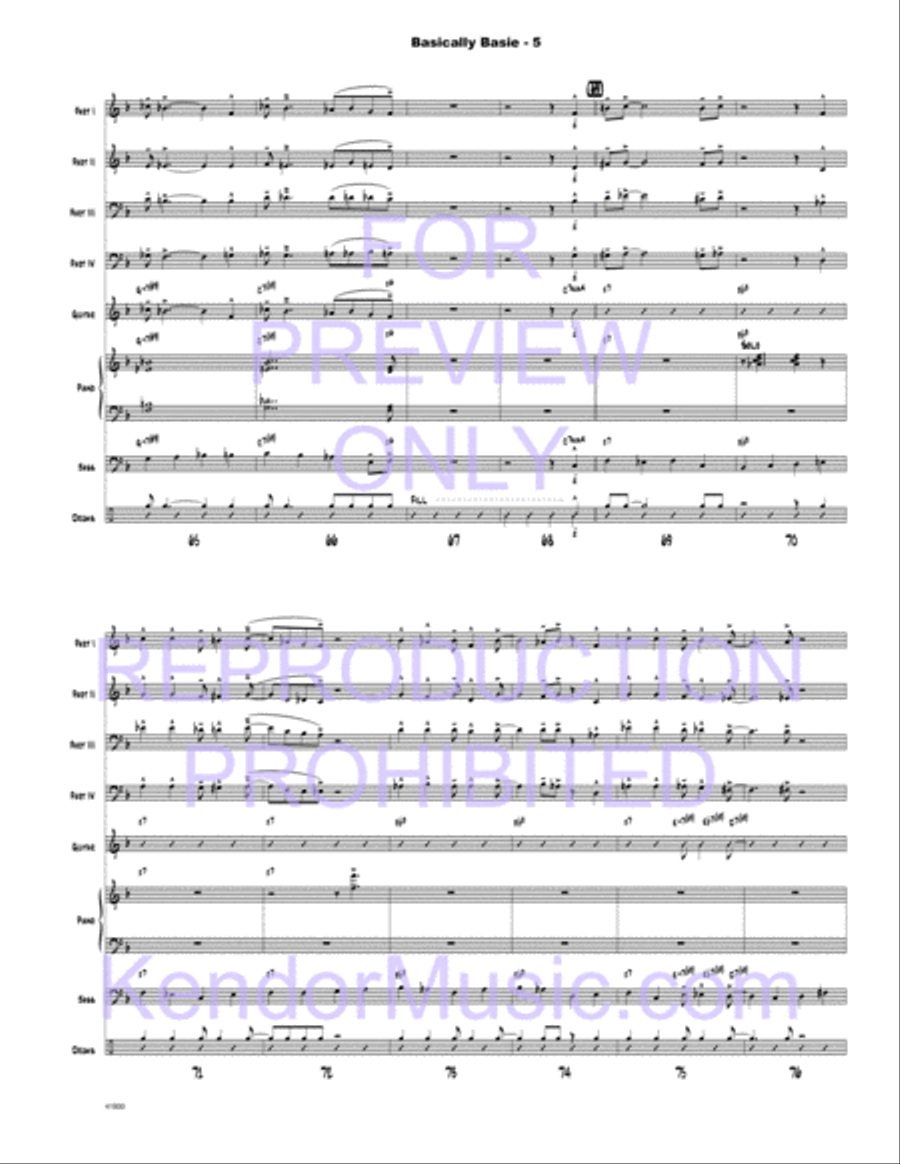 Basically Basie (Full Score) Jazz Ensemble scores gallery preview page 6