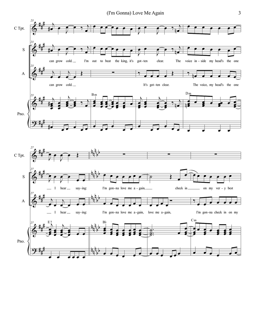 (i'm Gonna) Love Me Again Vocal Duet scores gallery preview page 3