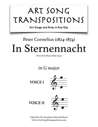 Book cover for CORNELIUS: In Sternennacht (transposed to G major)