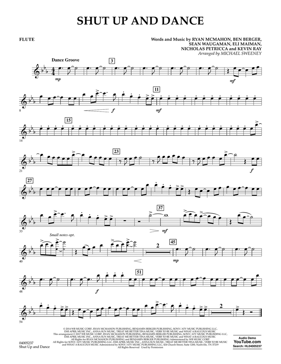 Shut Up and Dance - Flute Concert Band scores gallery preview page 1