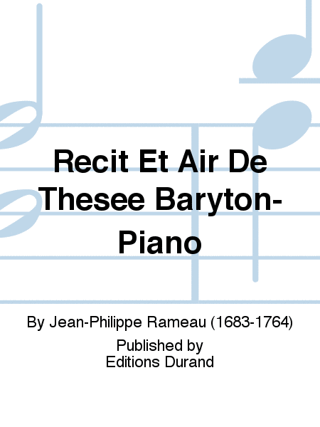 Recit Et Air De Thesee Baryton-Piano