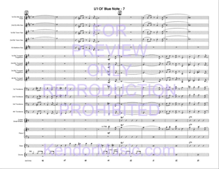 Li'l Ol' Blue Note (Full Score) Jazz Ensemble scores gallery preview page 8