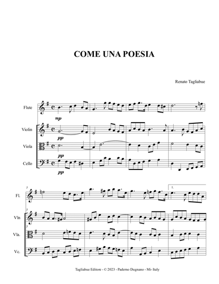 COME UNA POESIA for Flute and String Trio image number null
