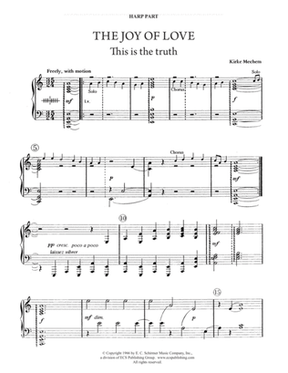 The Seven Joys of Christmas: 1. The Joy of Love: This is the truth (Downloadable Harp Part)