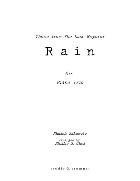 Rain for Piano Trio (Rhuich Sakamoto) image number null