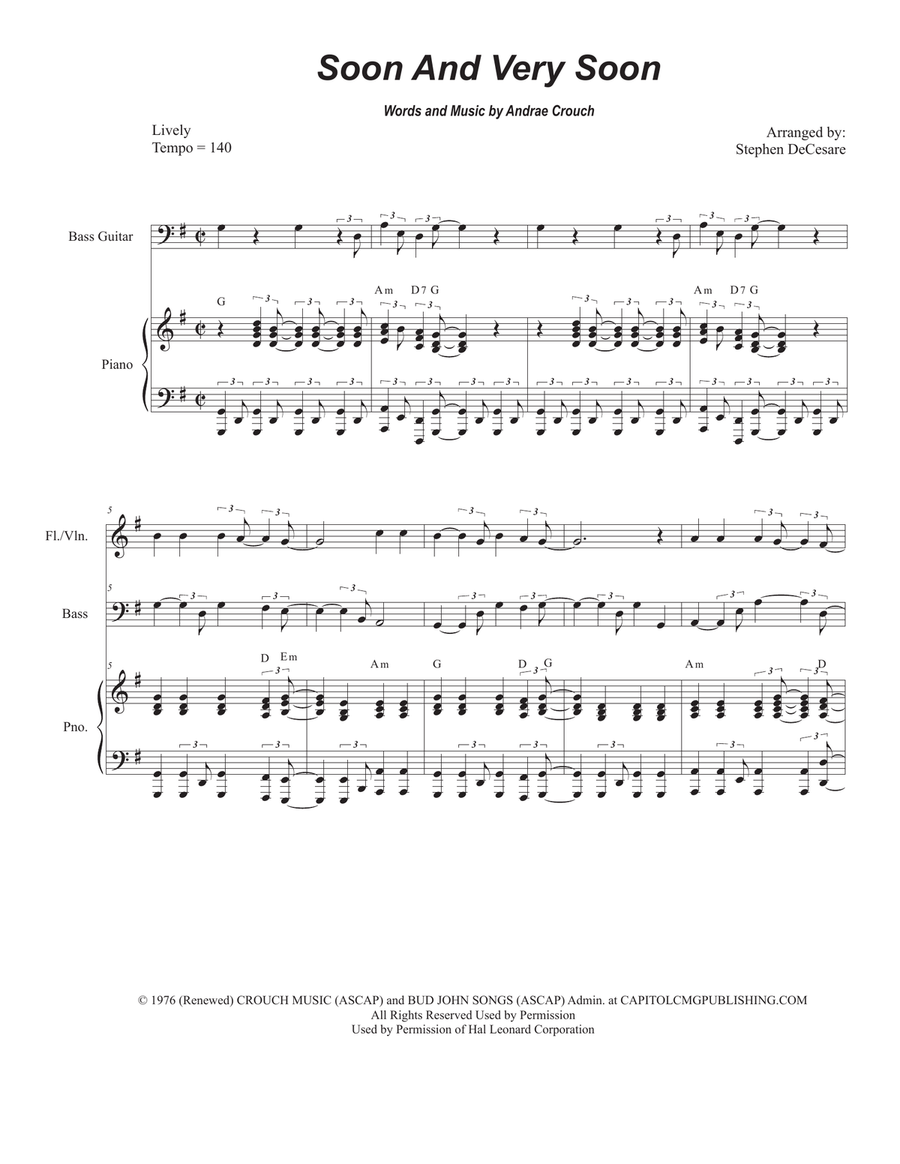 Soon And Very Soon Flute Solo scores gallery preview page 1
