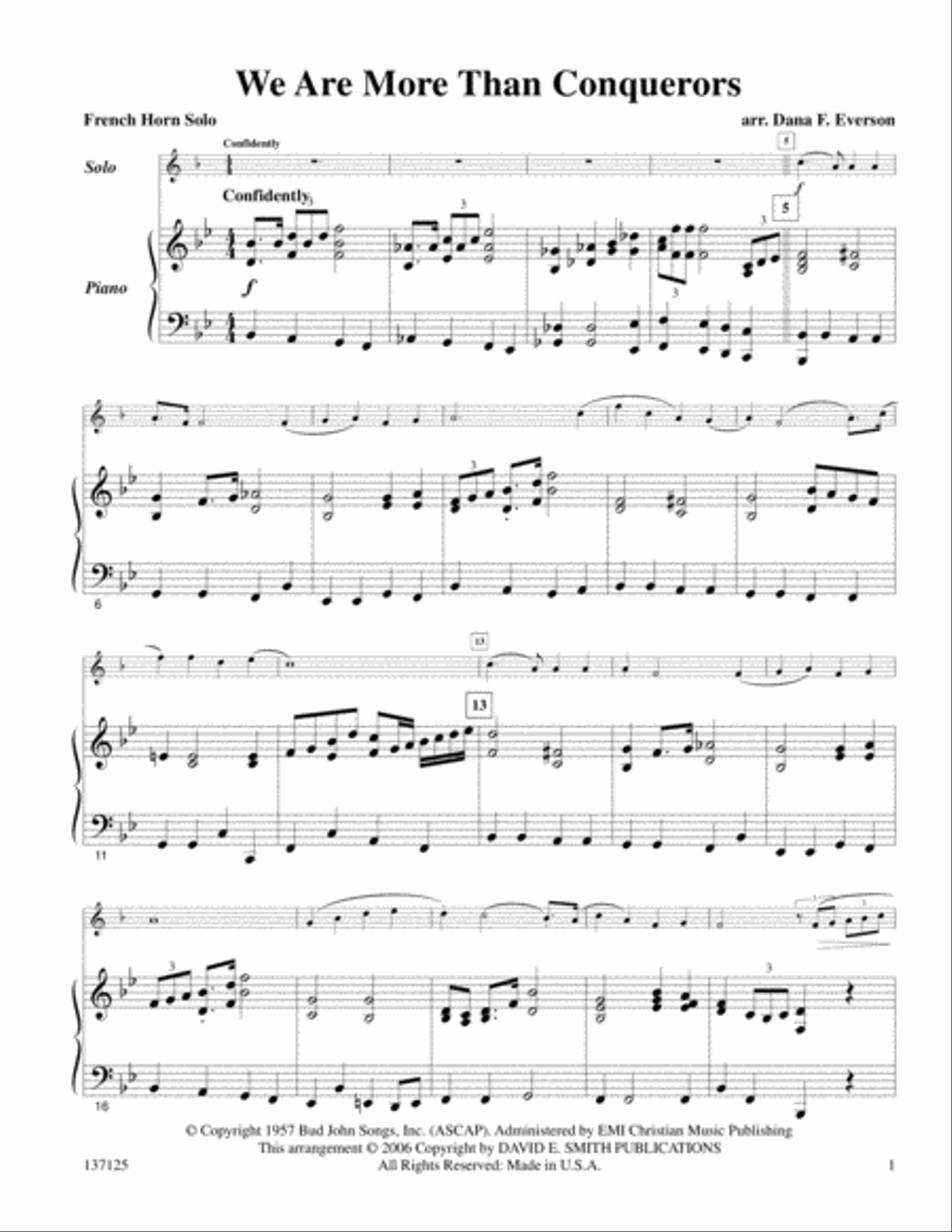 We Are More Than Conquerors Horn Solo scores gallery preview page 1