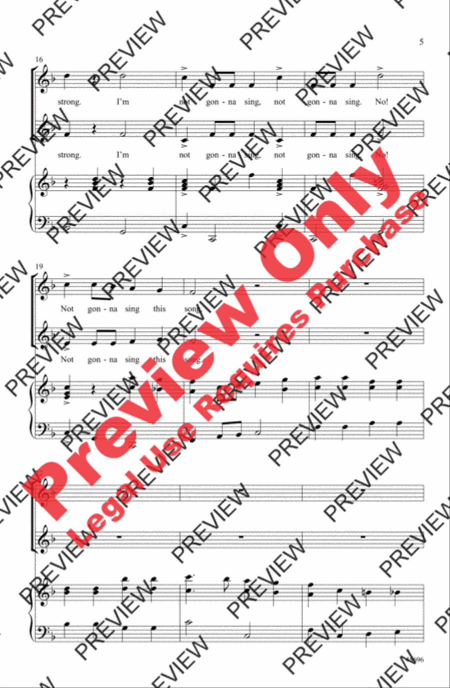 I'm Not Gonna Sing This Song! 2-Part scores gallery preview page 4