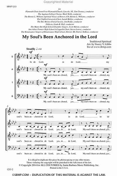 My Soul's Been Anchored in the Lord - SATB Octavo image number null