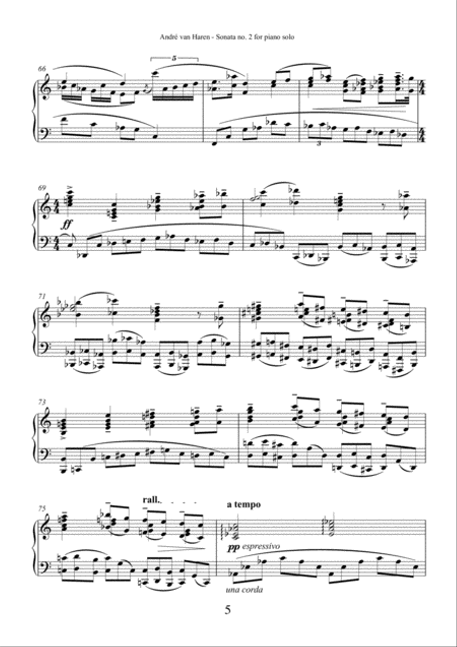 Piano sonata no. 2 in D flat Major - The Golden Anniversary Piano Solo scores gallery preview page 5