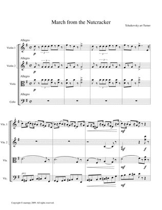 Book cover for March from the Nutcracker by Tchaikovsky (arranged for String Quartet)
