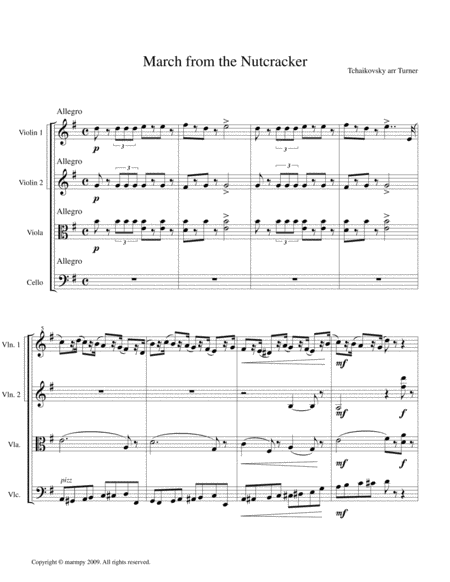 March from the Nutcracker by Tchaikovsky (arranged for String Quartet)