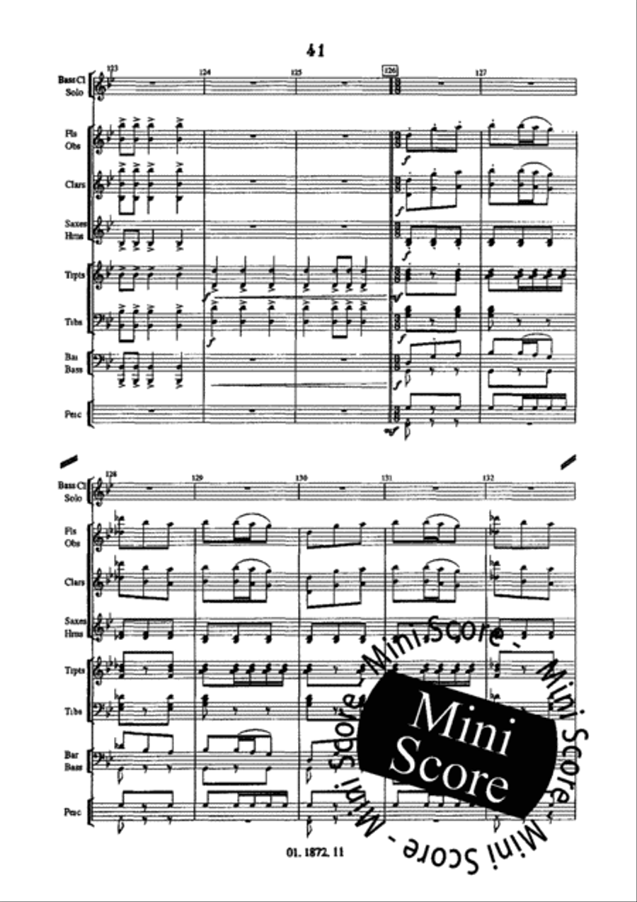 Concerto for Bass Clarinet and Band Concert Band scores gallery preview page 45