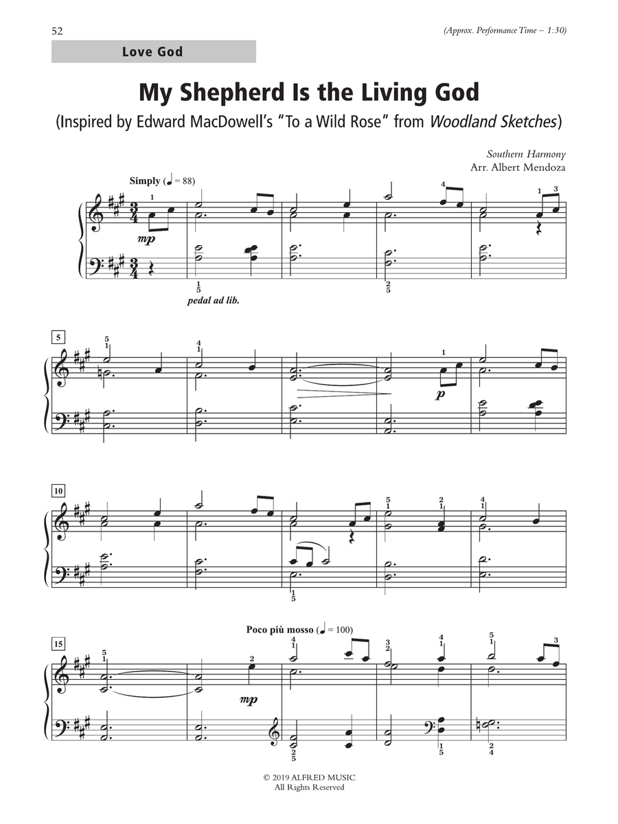 My Shepherd Is the Living God - Piano Solo Piano Solo scores gallery preview page 1