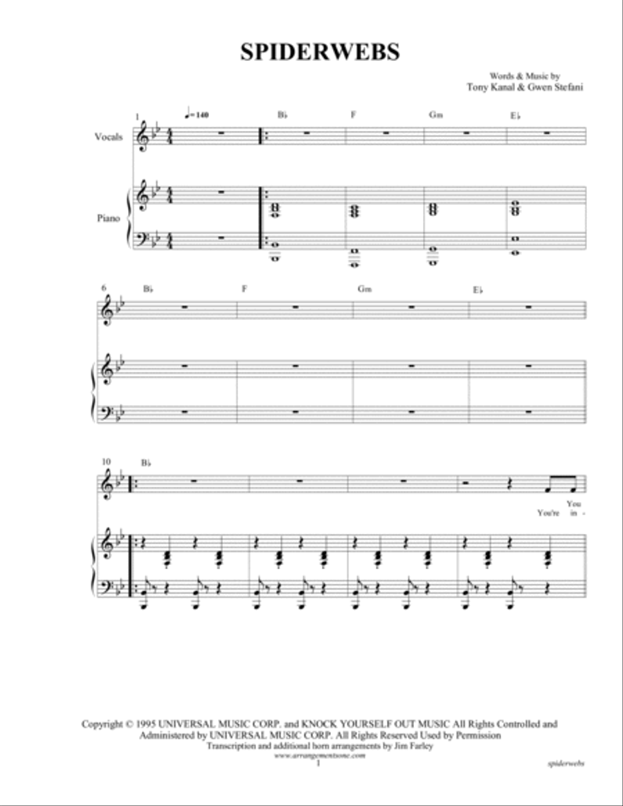 Spiderwebs Piano, Vocal, Guitar scores gallery preview page 3