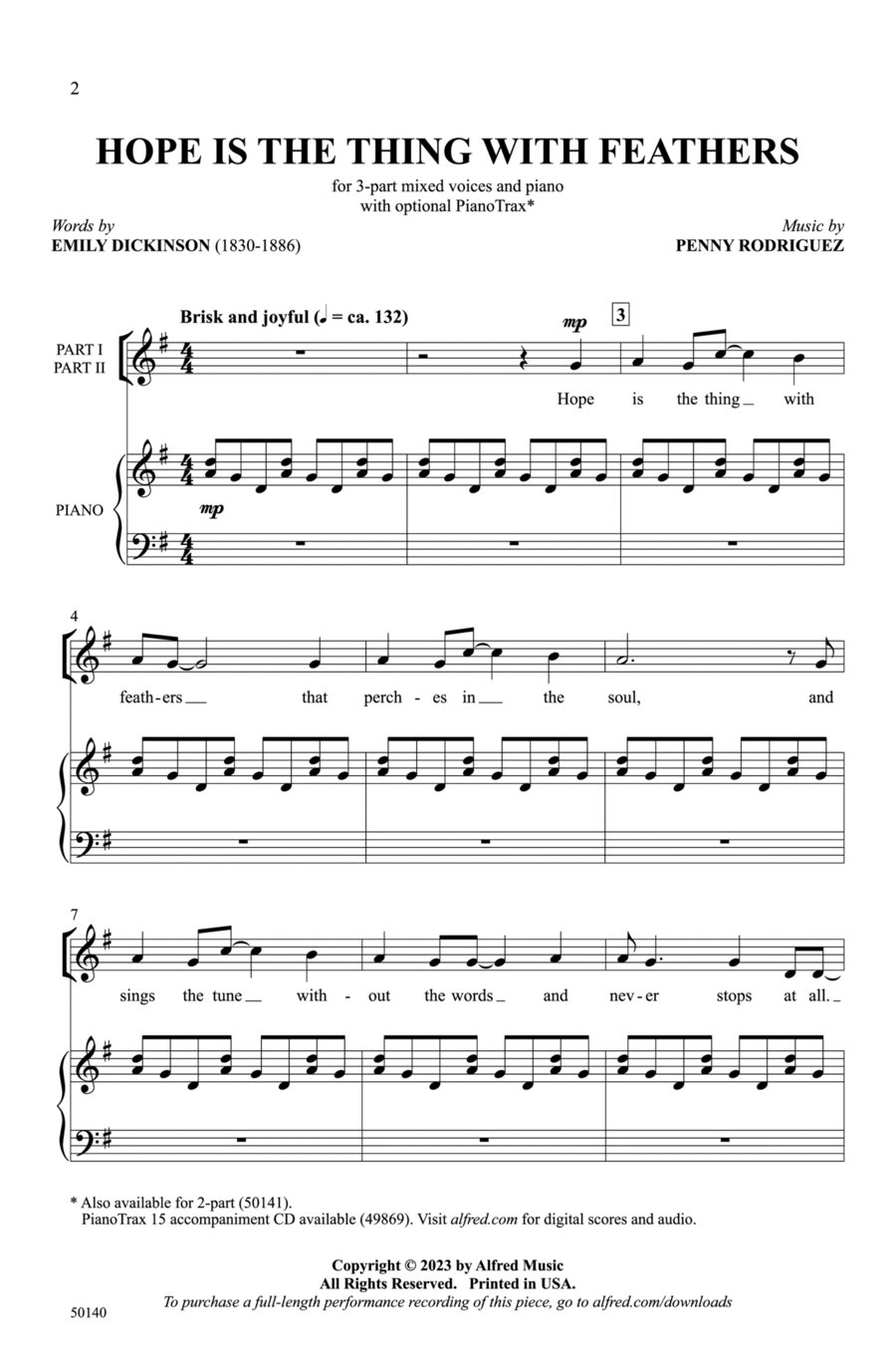 Hope Is the Thing with Feathers Choir scores gallery preview page 1