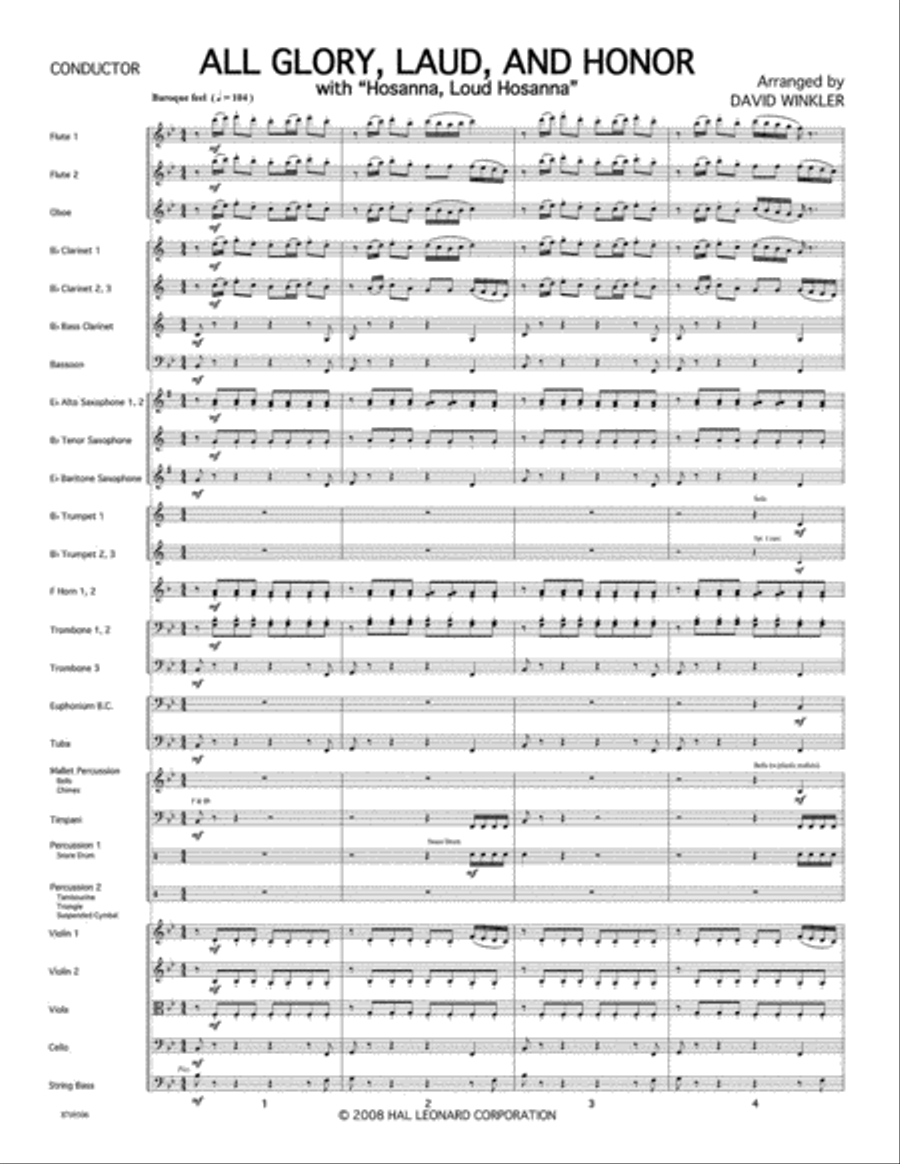 All Glory, Laud, and Honor Choir scores gallery preview page 1