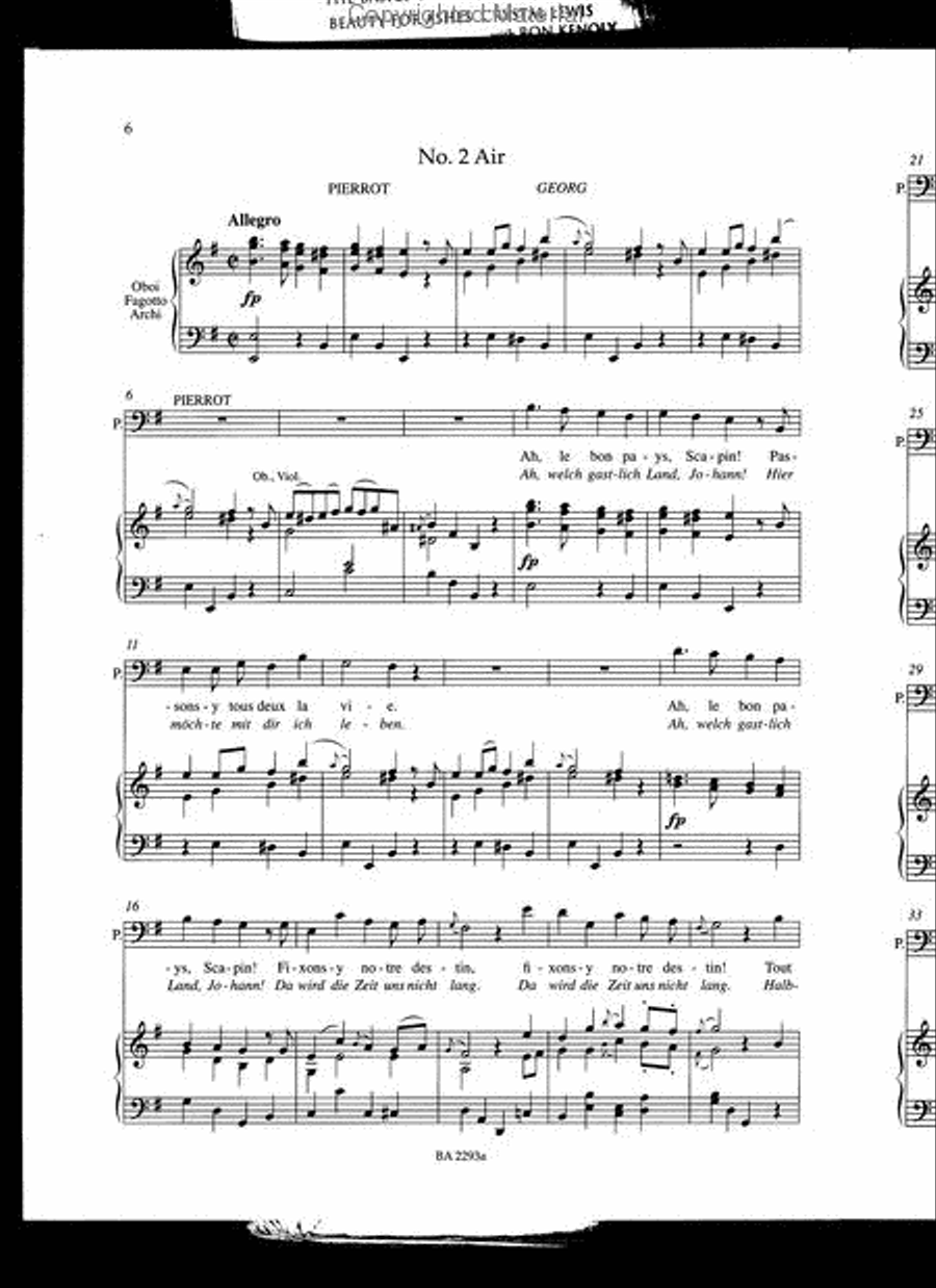 L'Ile de Merlin ou Le Monde renversé (Merlins Insel oder Die verkehrte Welt) Bassoon scores gallery preview page 6