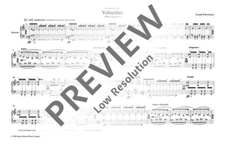 Velocities by Joseph Schwantner Marimba - Sheet Music