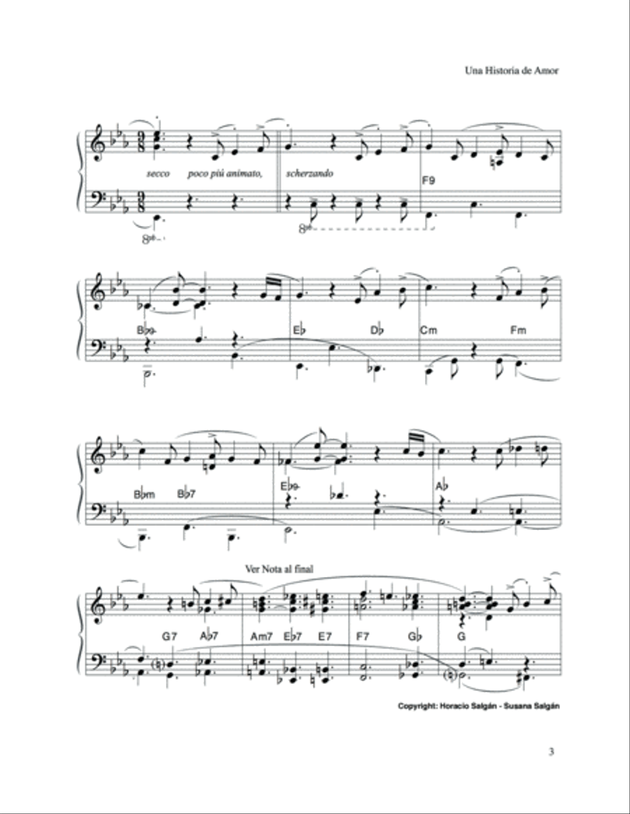Una Historia de Amor Piano Solo scores gallery preview page 4
