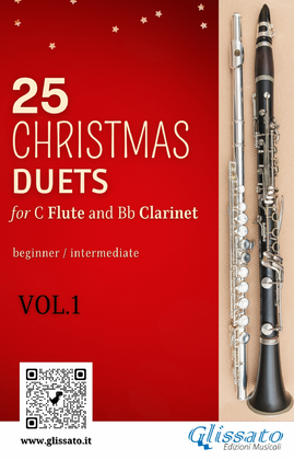 Book cover for 25 Christmas Duets for Flute and Clarinet - VOL.1