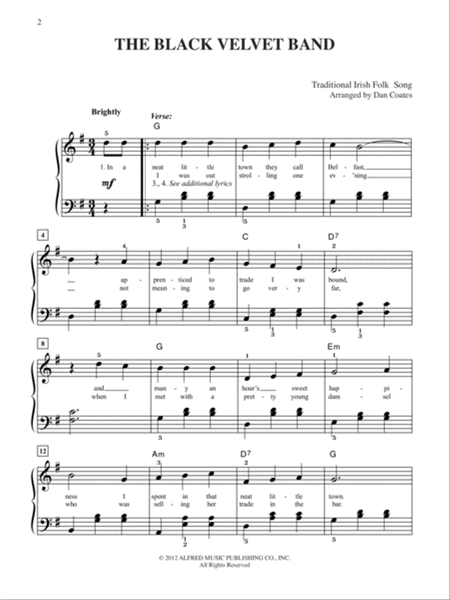 Top-Requested Irish Sheet Music Easy Piano scores gallery preview page 2