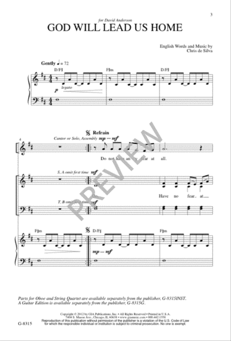 God Will Lead Us Home 4-Part scores gallery preview page 2