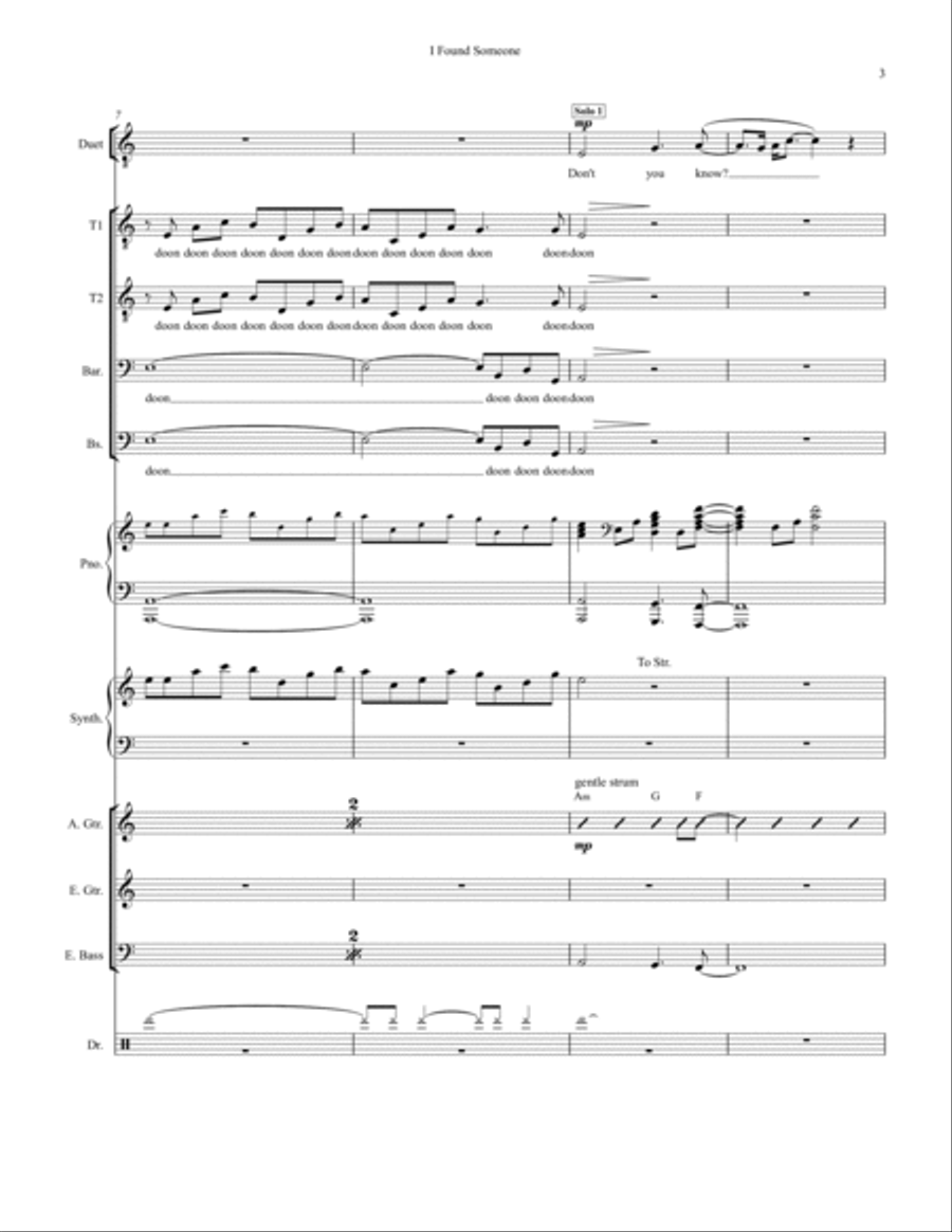 I Found Someone Small Ensemble scores gallery preview page 3