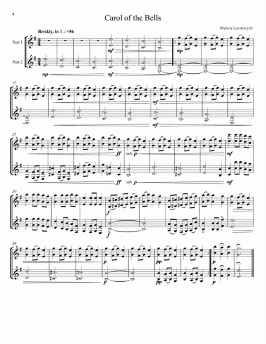 Twenty-One Christmas Carols for Flexible Woodwind Duet - B-flat Transposition Clarinet Duet scores gallery preview page 4