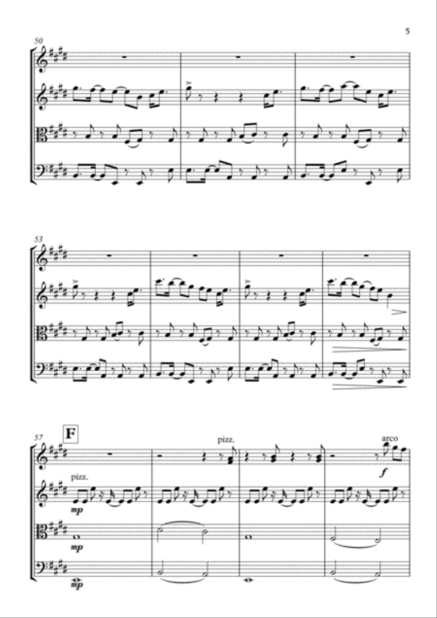 Cheerleader String Quartet scores gallery preview page 5