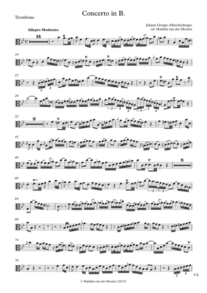 (Alto) Trombone Concerto in B♭ - solo part only
