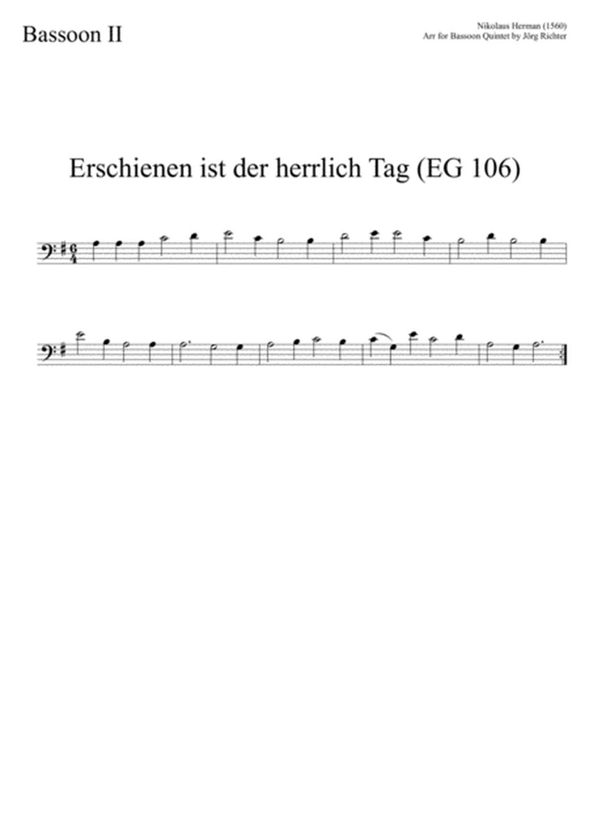 Der Osterchoral "Erschienen ist der herrlich Tag" für Fagott Quintett image number null