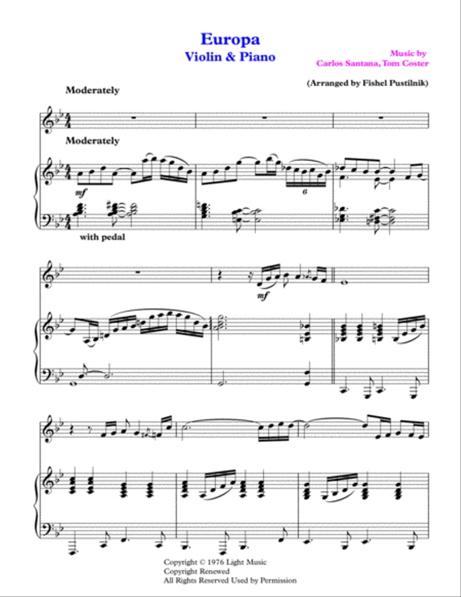 Europa Violin Solo scores gallery preview page 2