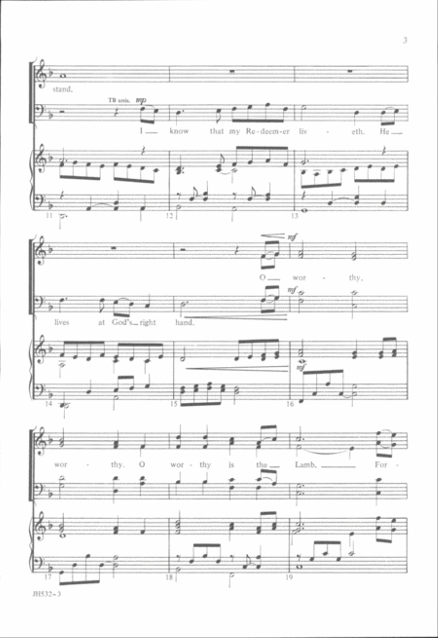 I Know That My Redeemer Liveth 4-Part scores gallery preview page 3