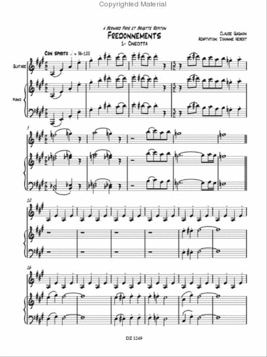 Fredonnements, Cinecitta Fredonnements, Cinecitta Classical Guitar scores gallery preview page 2