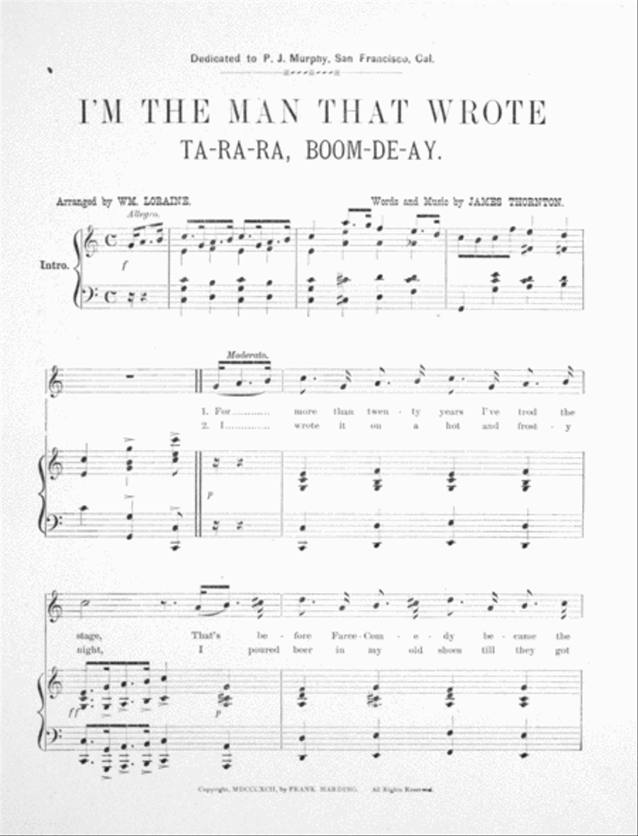 I'm the Man That Wrote Ta-Ra-Ra-Boom-De-Ay