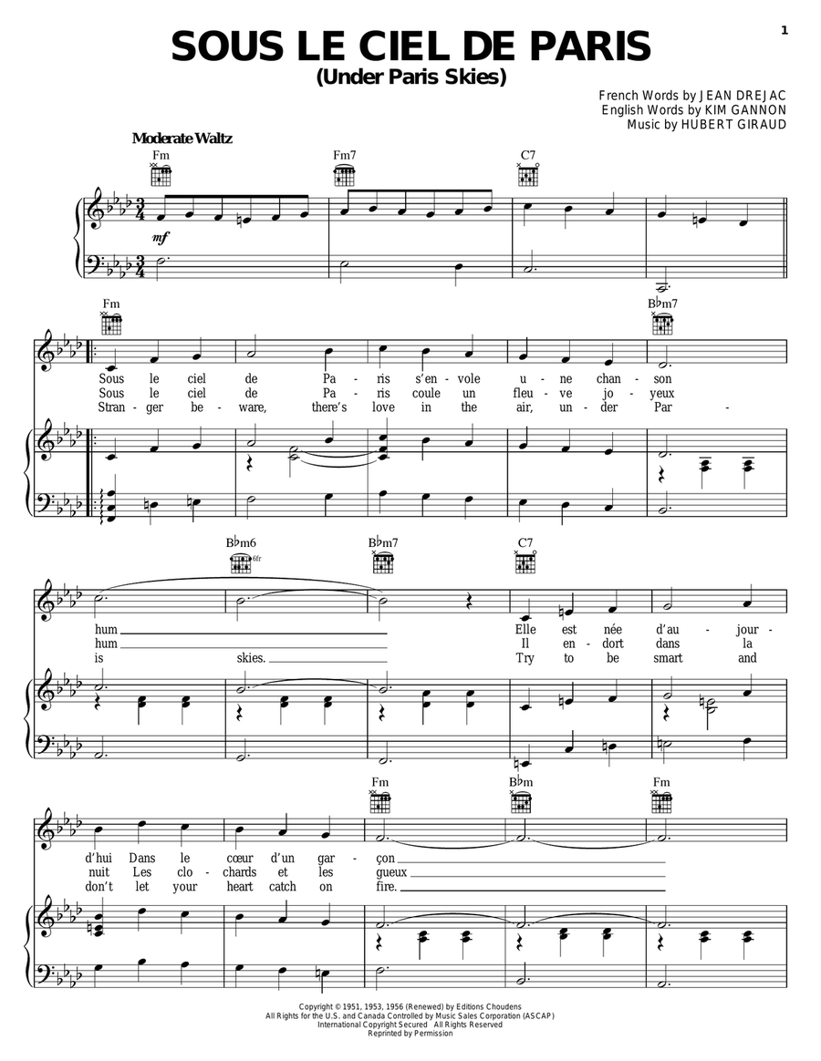Under Paris Skies Under Paris Skies Guitar scores gallery preview page 1