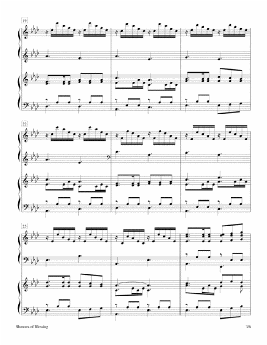 Showers of Blessing (2 Pianos, 4 Hands) 2 Pianos, 4-Hands scores gallery preview page 3