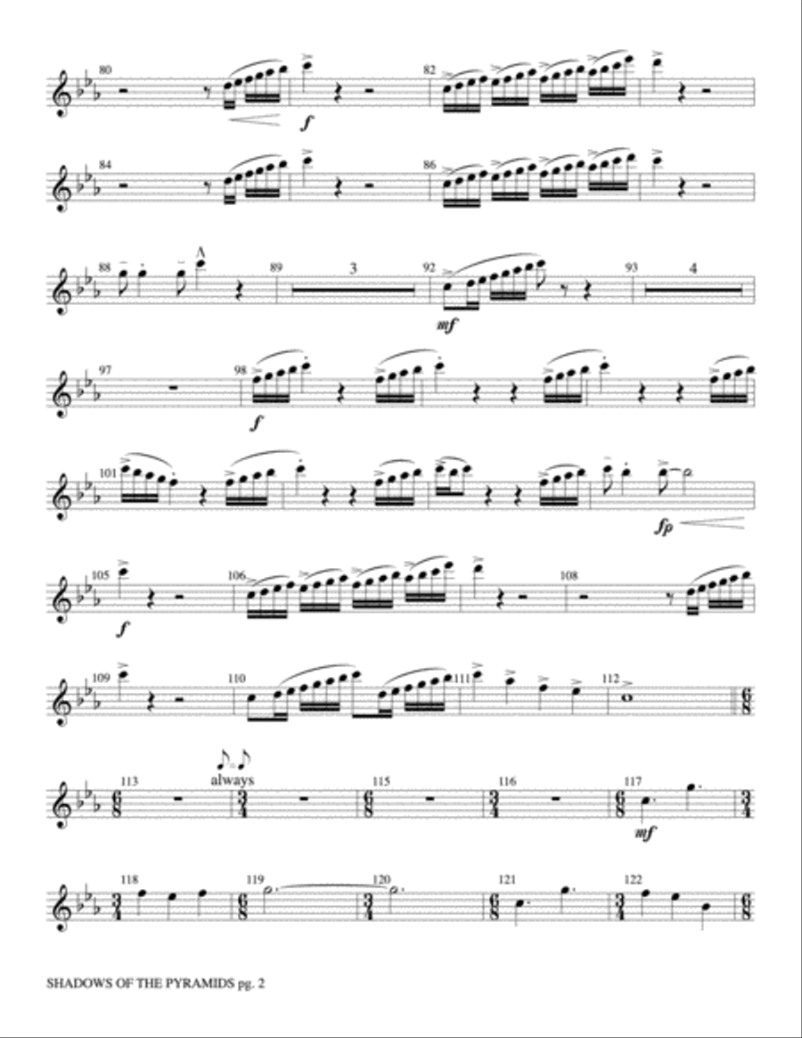 Shadows of the Pyramids: Piccolo Concert Band scores gallery preview page 2