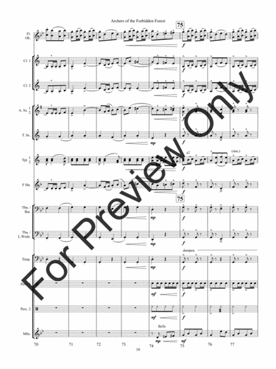 Archers of the Forbidden Forest - Full Score