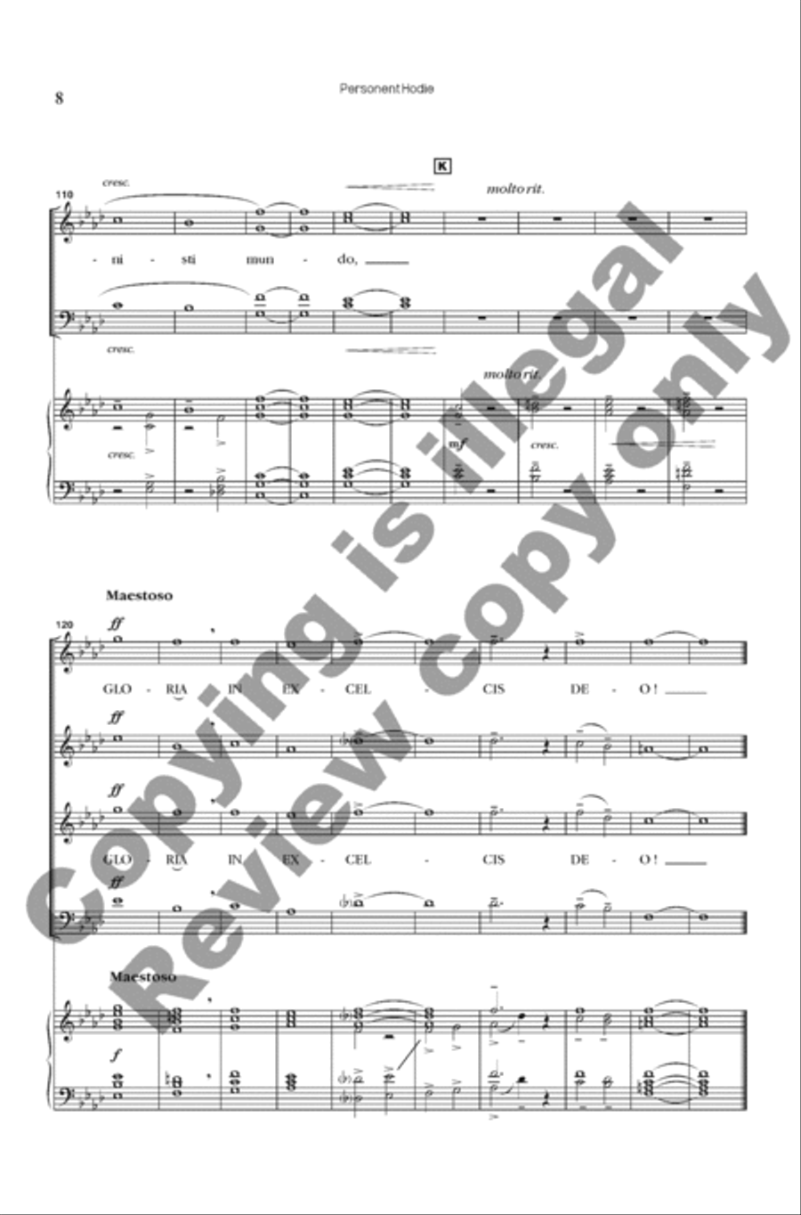 Personent Hodie (Choral Score) 4-Part scores gallery preview page 13