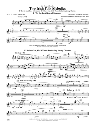 Two Irish Folk Melodies: E-flat Alto Saxophone