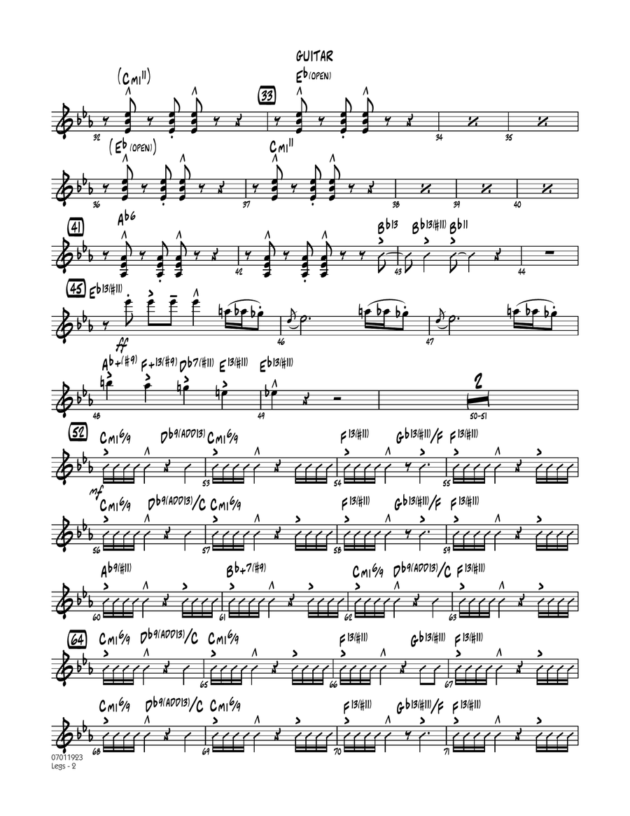 Legs - Guitar Legs - Guitar Jazz Ensemble scores gallery preview page 2