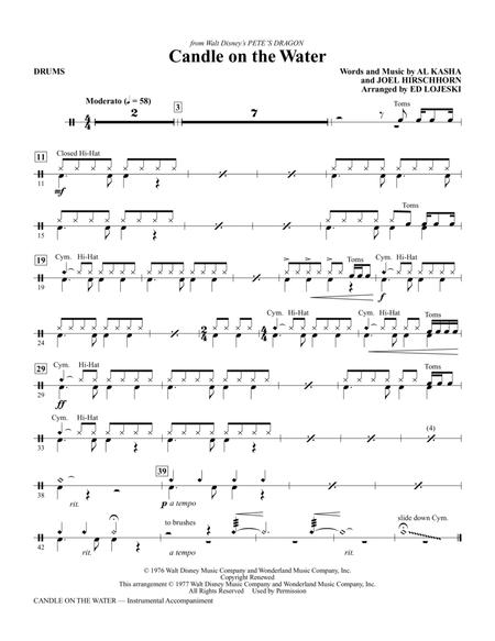 Candle On The Water (from Pete's Dragon) (arr. Ed Lojeski) - Drums
