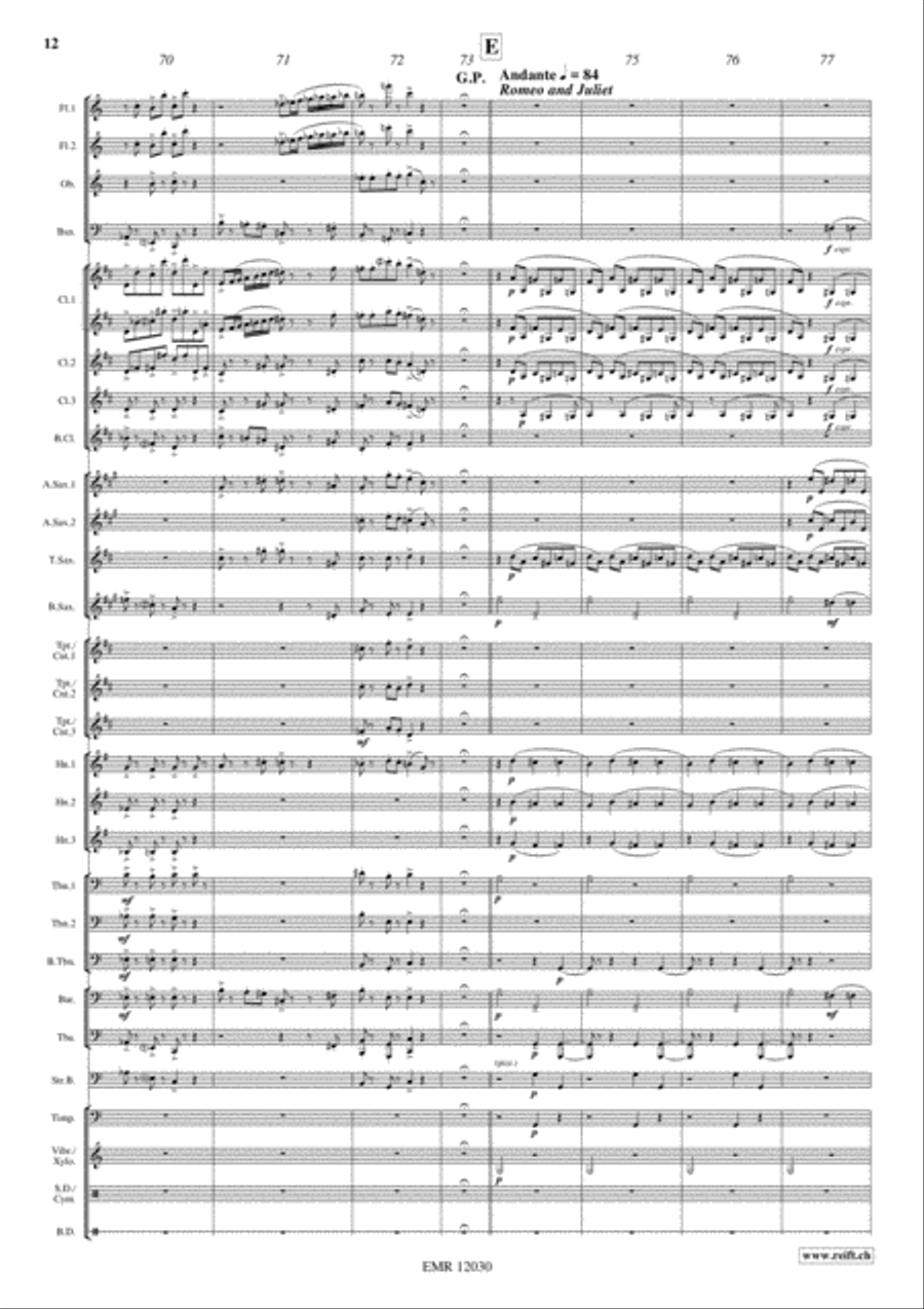 Romeo And Juliet Concert Band scores gallery preview page 13