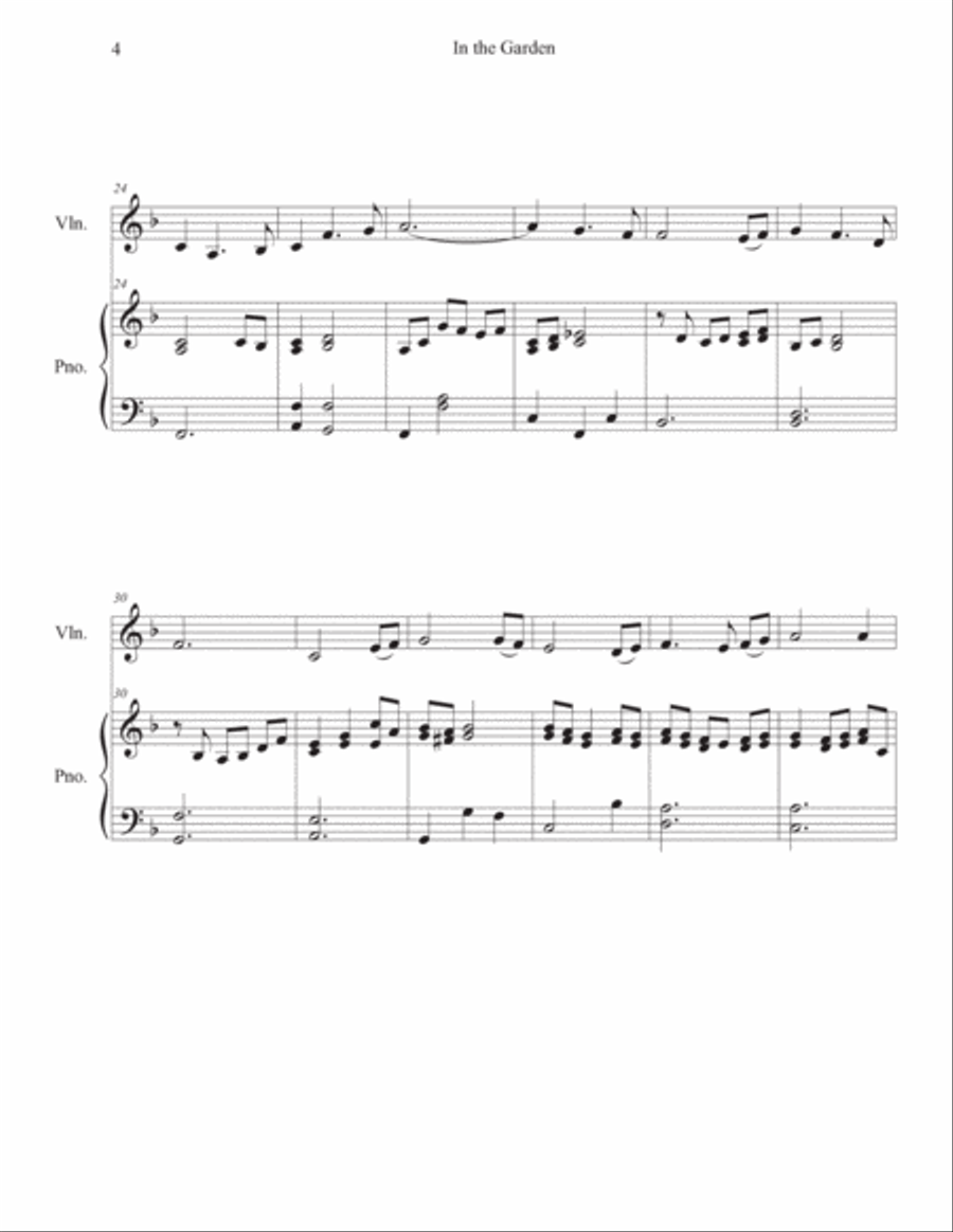 In the Garden Intermediate Violin Solo in F Violin Solo scores gallery preview page 4